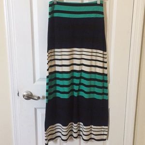 Multi-Colored Striped Maxi Skirt